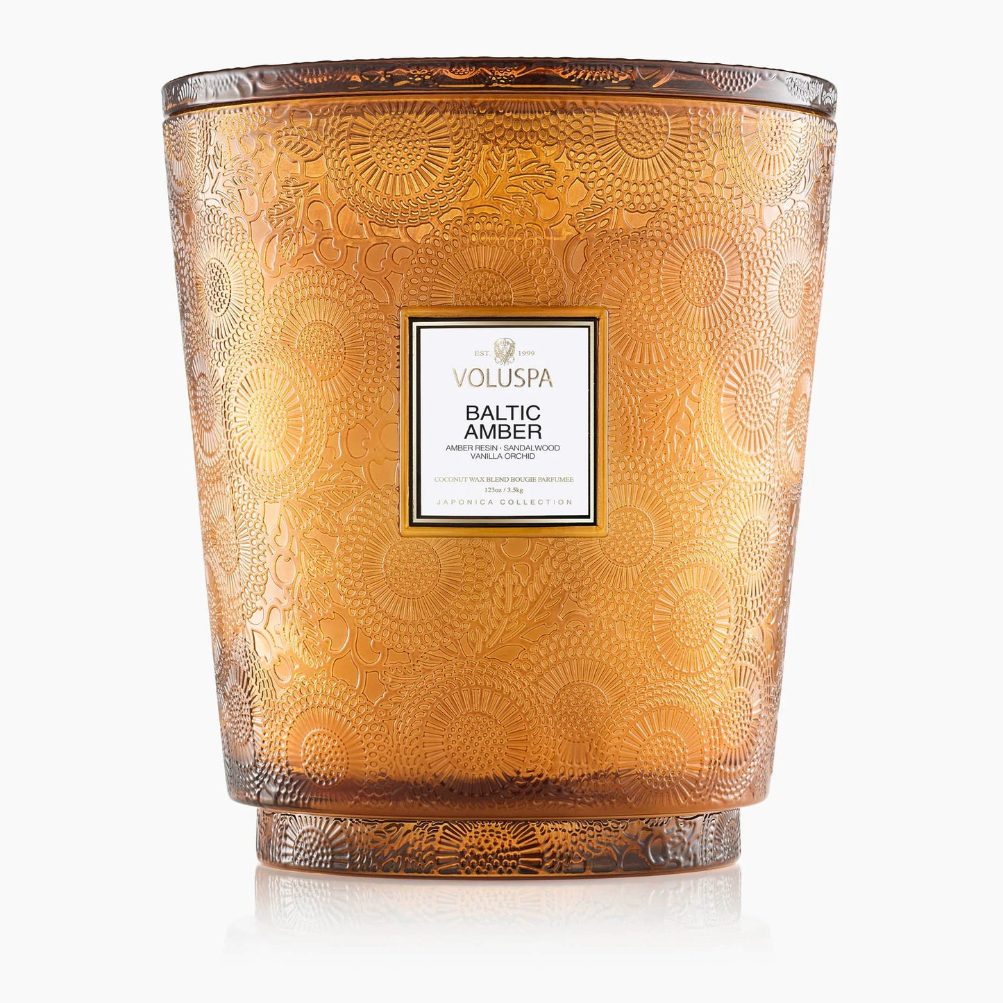 Voluspa Baltic Amber 5 Wick Glass Hearth Candle