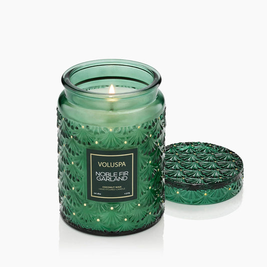 Voluspa Noble Fir Garland Large Jar Candle