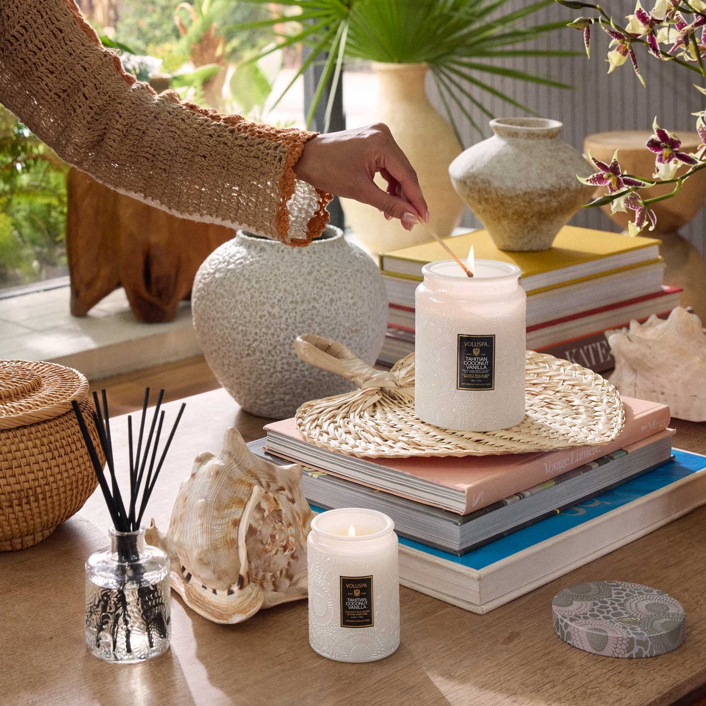 Voluspa Tahitian Coconut Vanilla Large Jar Candle
