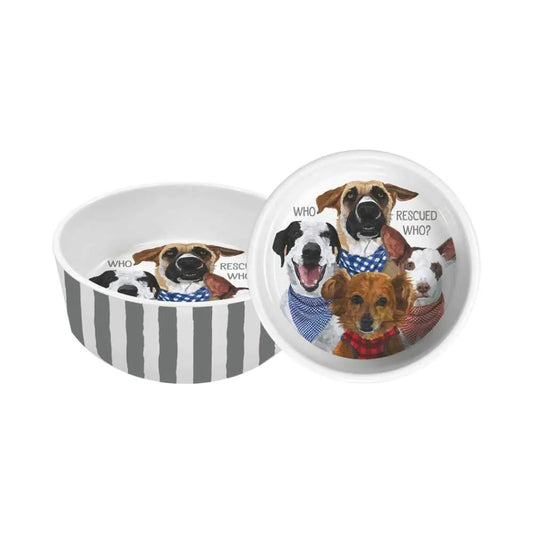Who Rescued Who? Small Pet Bowl