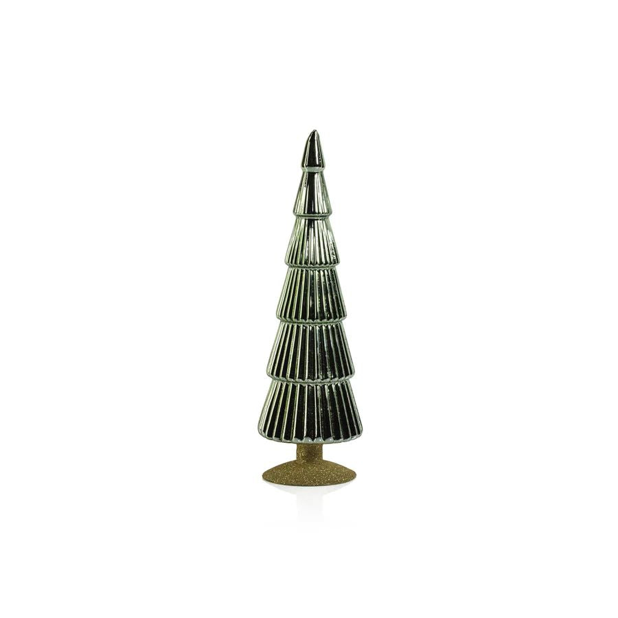 Alpine Light Green Glass Tree on Gold Glitter Base