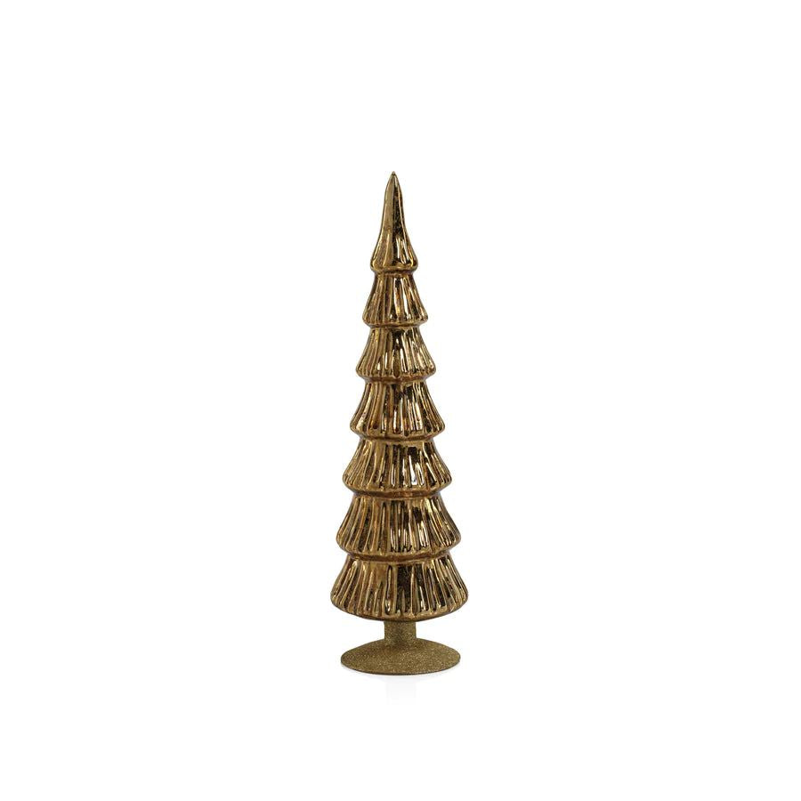 Miramonti Gold Glass Tree on Gold Glitter Base