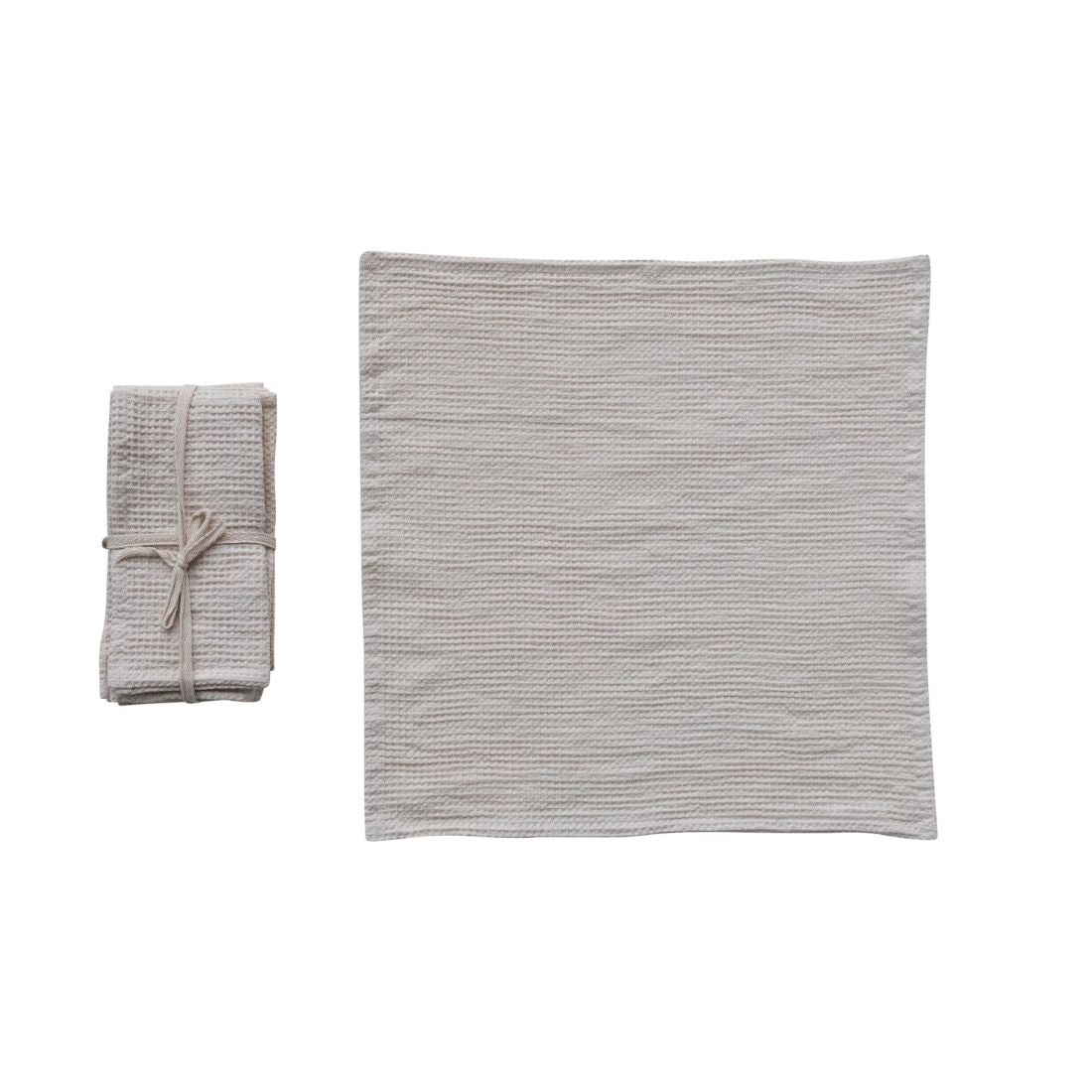 Cream Linen & Cotton Waffle Napkins Set