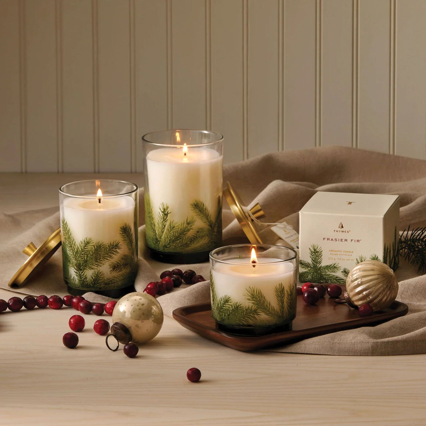 Thymes Frasier Fir Heritage Large Pine Needle Luminary Candle
