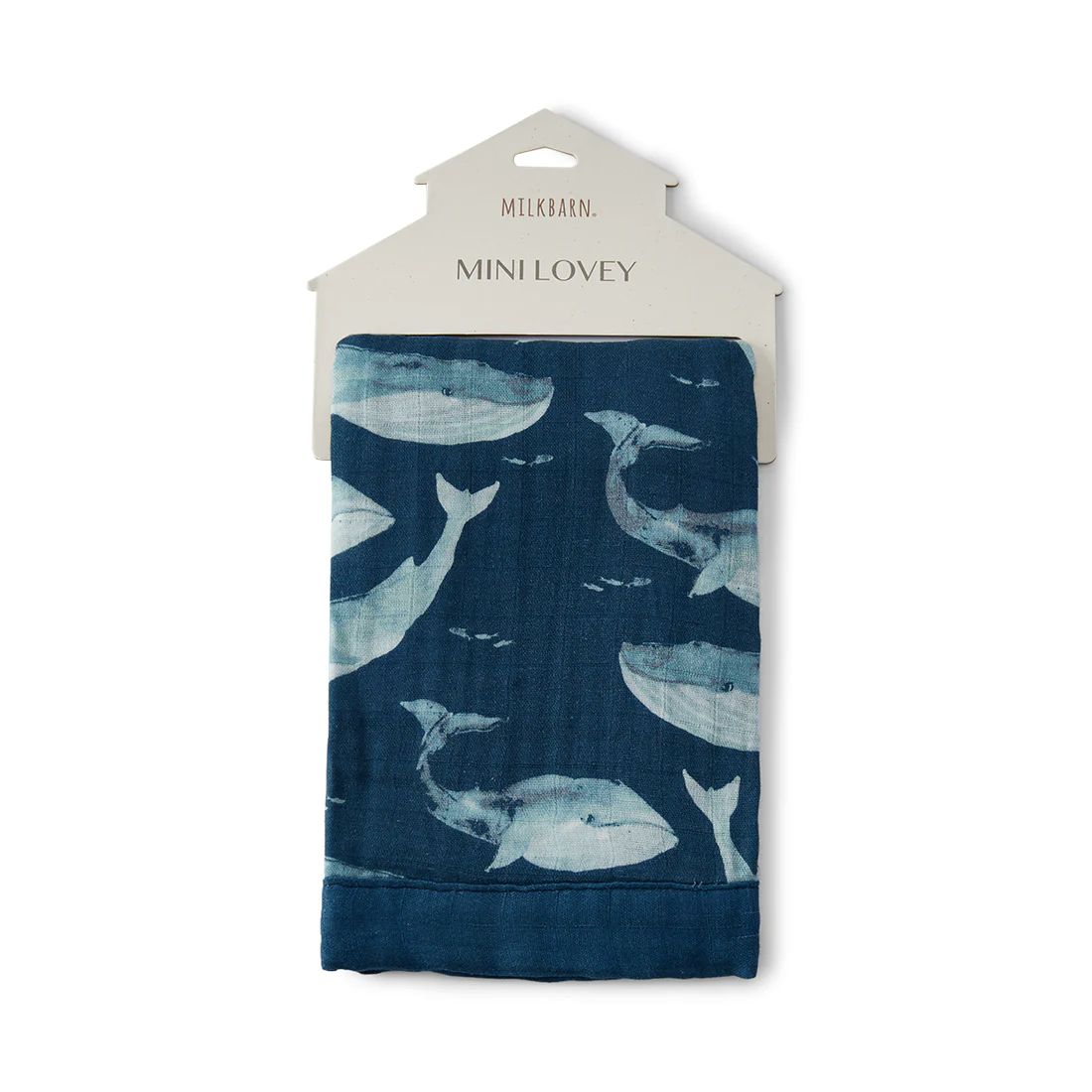 Blue Whale Bamboo Mini Lovey Two-Layer Muslin Security Blanket