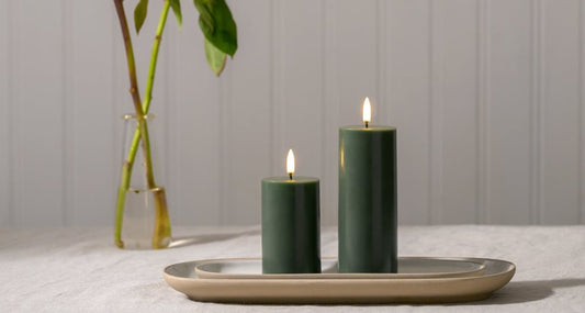 Uyuni Pine Green Smooth Pillar Candle