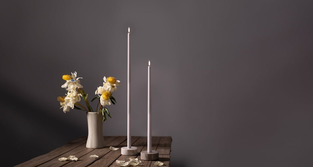 Uyuni Nordic White Tall Taper Candles