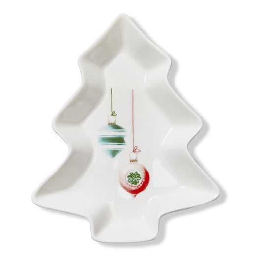 Christmas Tree Dish with Ornaments