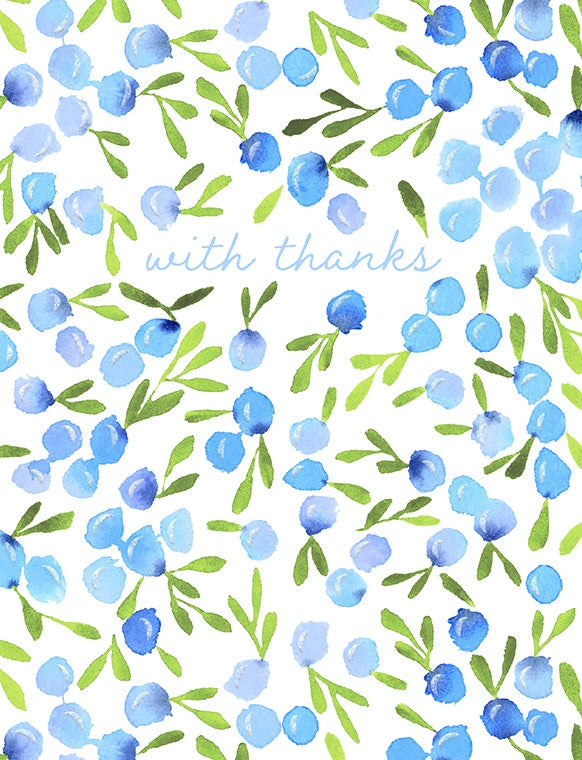 Little Blue Flowers Boxed Thank You Cards