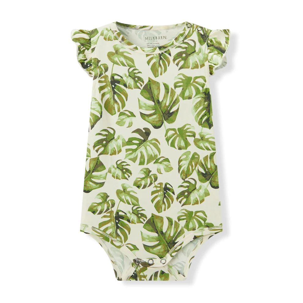 Milkbarn Cotton Stretch Ruffle One Piece