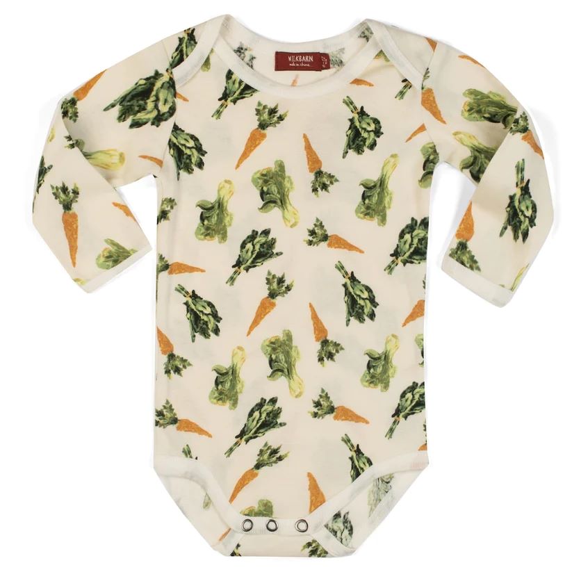 Milkbarn Fresh Veggies Organic Cotton Long Sleeve One Piece