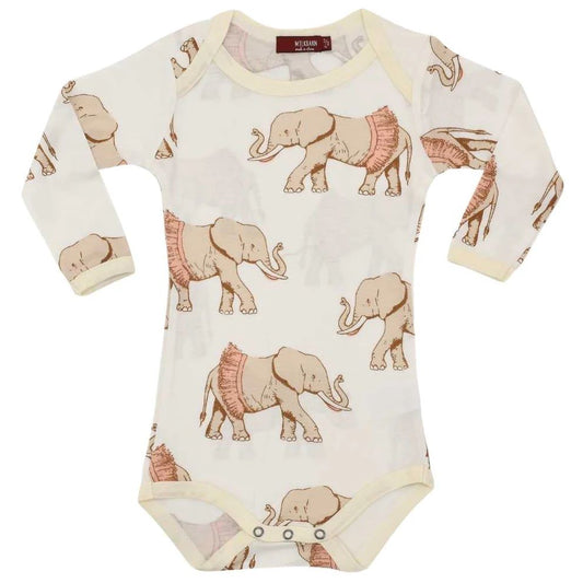 Milkbarn Tutu Elephant Bamboo Long Sleeve One Piece