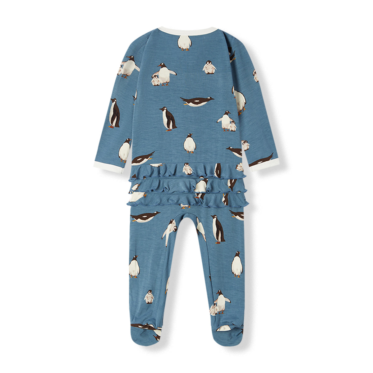 Milkbarn Luxe Stretch Ruffle Footed Romper