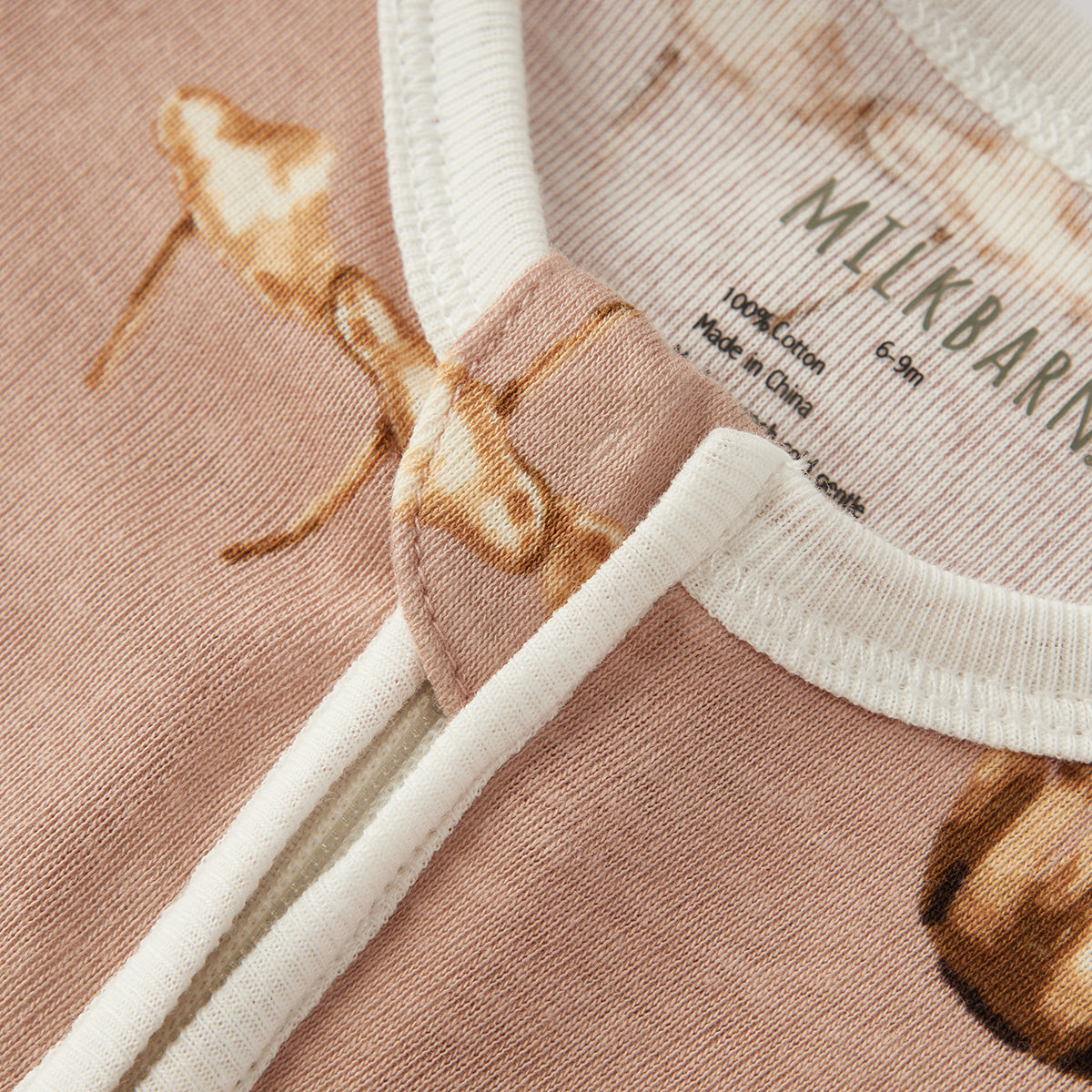 Milkbarn Organic Cotton Zipper Footed Romper