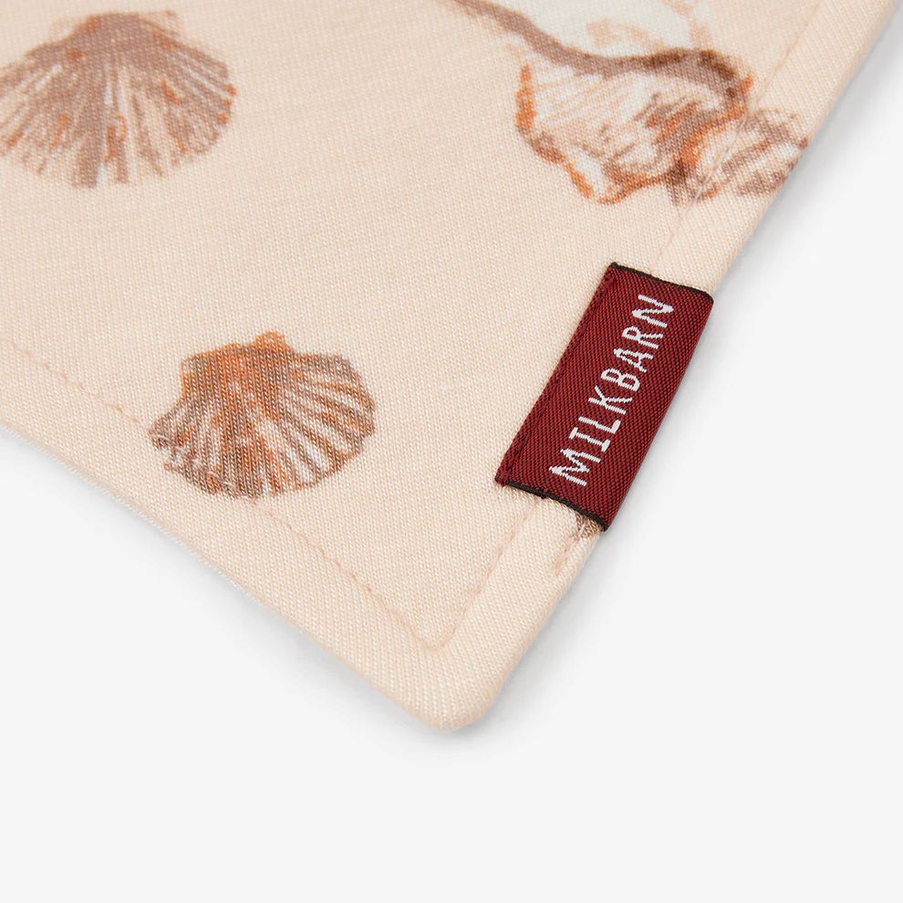 Milkbarn Seashells Bamboo Three-Layer Kerchief Bib