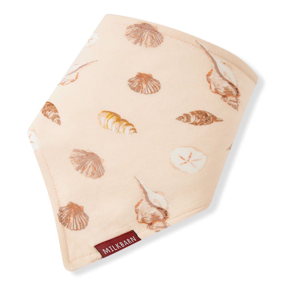 Milkbarn Seashells Bamboo Three-Layer Kerchief Bib