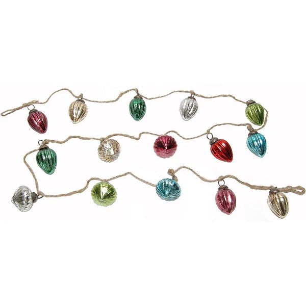 Multicolor Mini Glass Ornament Garland