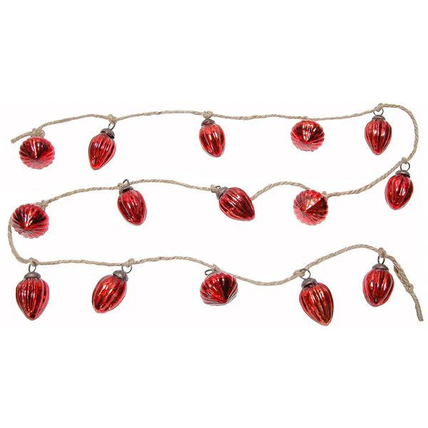 Red Mini Glass Ornament Garland