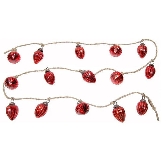 Red Mini Glass Ornament Garland