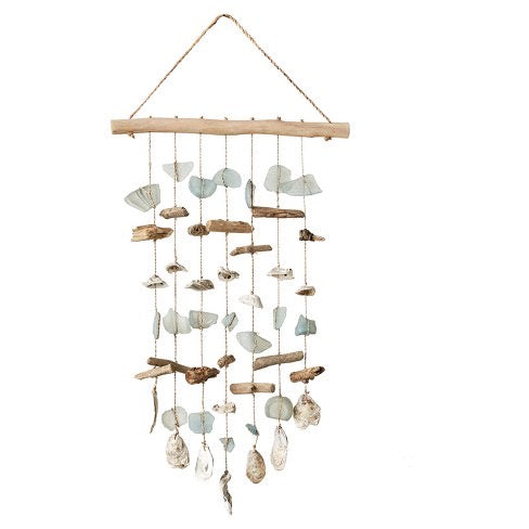 Driftwood, Sea Glass, & Shell Hanging Wind Chime