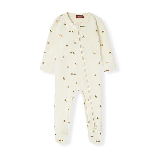 Milkbarn Stretch Fleece Zipper Footed Romper