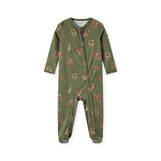 Milkbarn Cotton Stretch Zipper Footed Romper