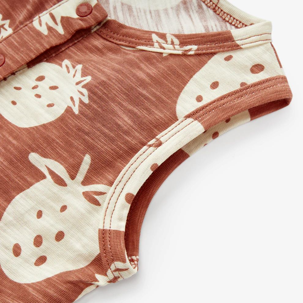 Milkbarn Strawberry Silhouette Slub Cotton Sleeveless Jumper