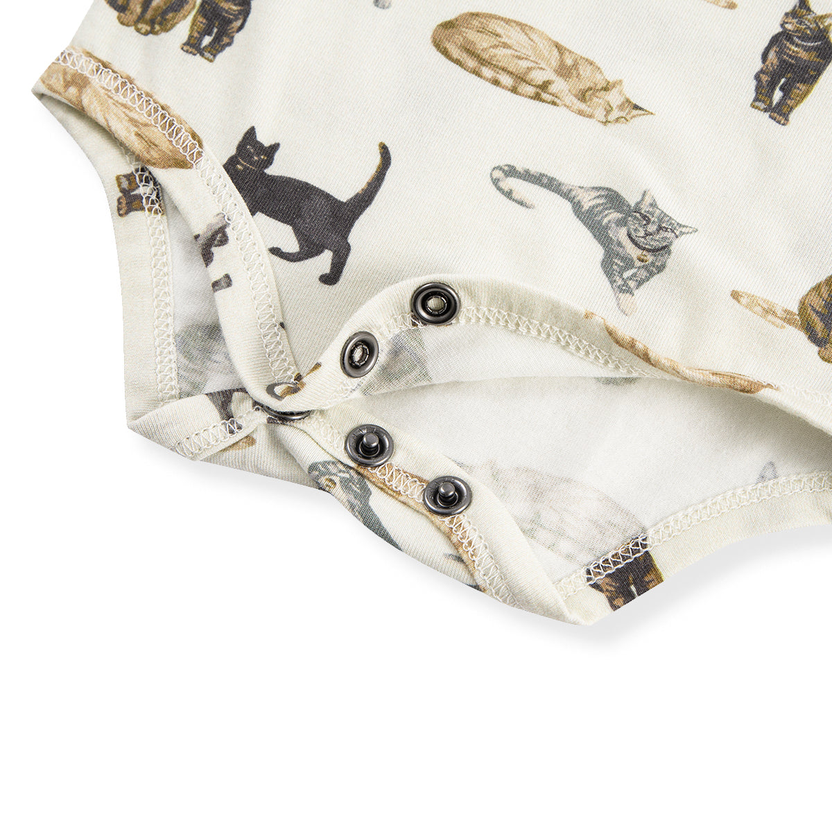 Milkbarn Cat Cotton Stretch Short Sleeve One Piece