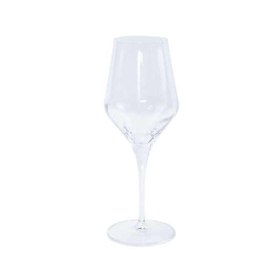 Clear wine glass on a white background