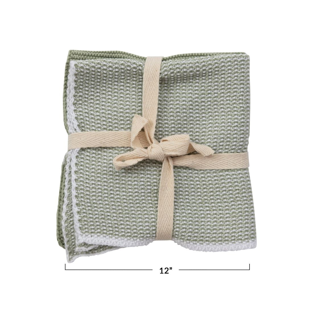 Square Cotton Knit Dishcloth Set - Thumbnail 2