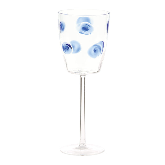 VIETRI Drop Blue Wine Glass