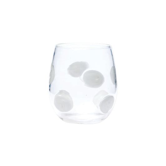 VIETRI Drop White Stemless Wine Glass