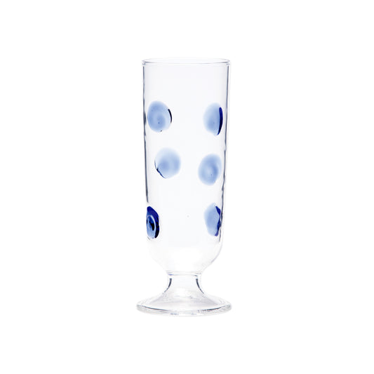 VIETRI Drop Blue Champagne Glass