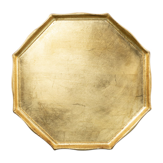 VIETRI Florentine Wooden Accessories Gold Octagonal Tray