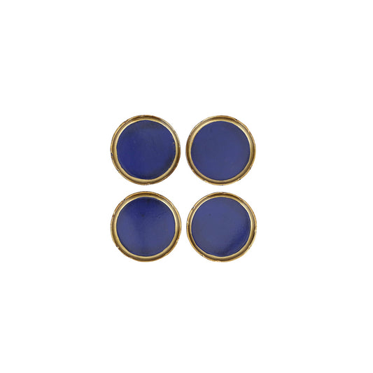 VIETRI Florentine Wooden Accessories Cobalt & Gold Coasters - Set of 4