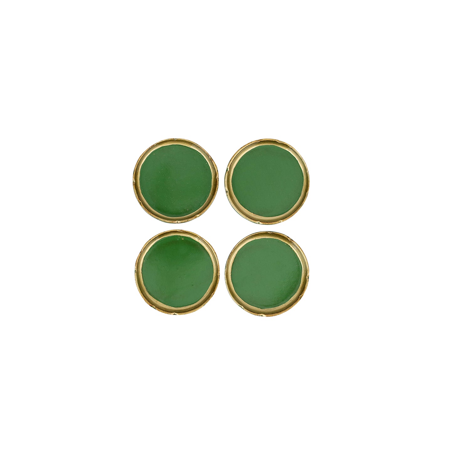 VIETRI Florentine Wooden Accessories Green & Gold Coasters - Set of 4