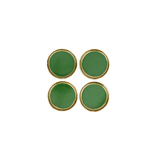 VIETRI Florentine Wooden Accessories Green & Gold Coasters - Set of 4