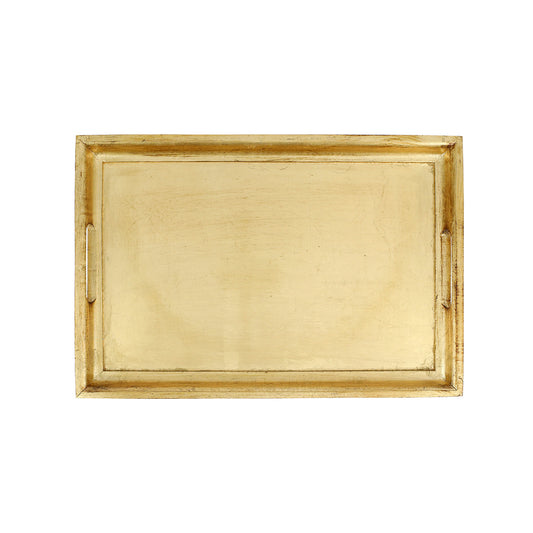 VIETRI Florentine Wooden Accessories Gold Medium Rectangular Tray