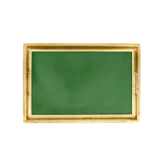 VIETRI Florentine Wooden Accessories Green & Gold Medium Rectangular Tray