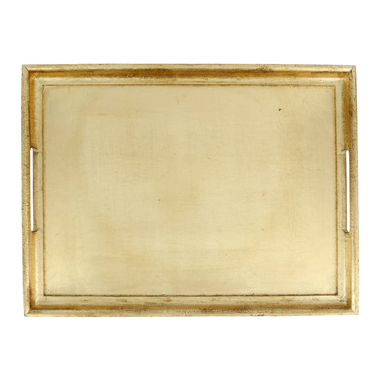 VIETRI Florentine Wooden Accessories Gold Large Rectangular Tray