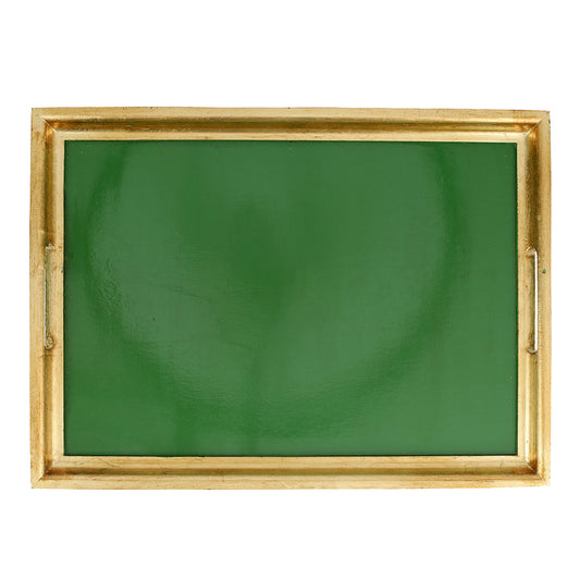 VIETRI Florentine Wooden Accessories Green & Gold Large Rectangular Tray