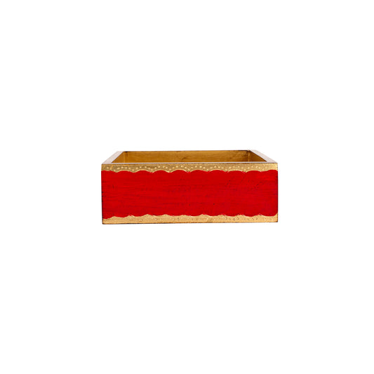 VIETRI Florentine Wooden Accessories Red & Gold Cocktail Napkin Holder
