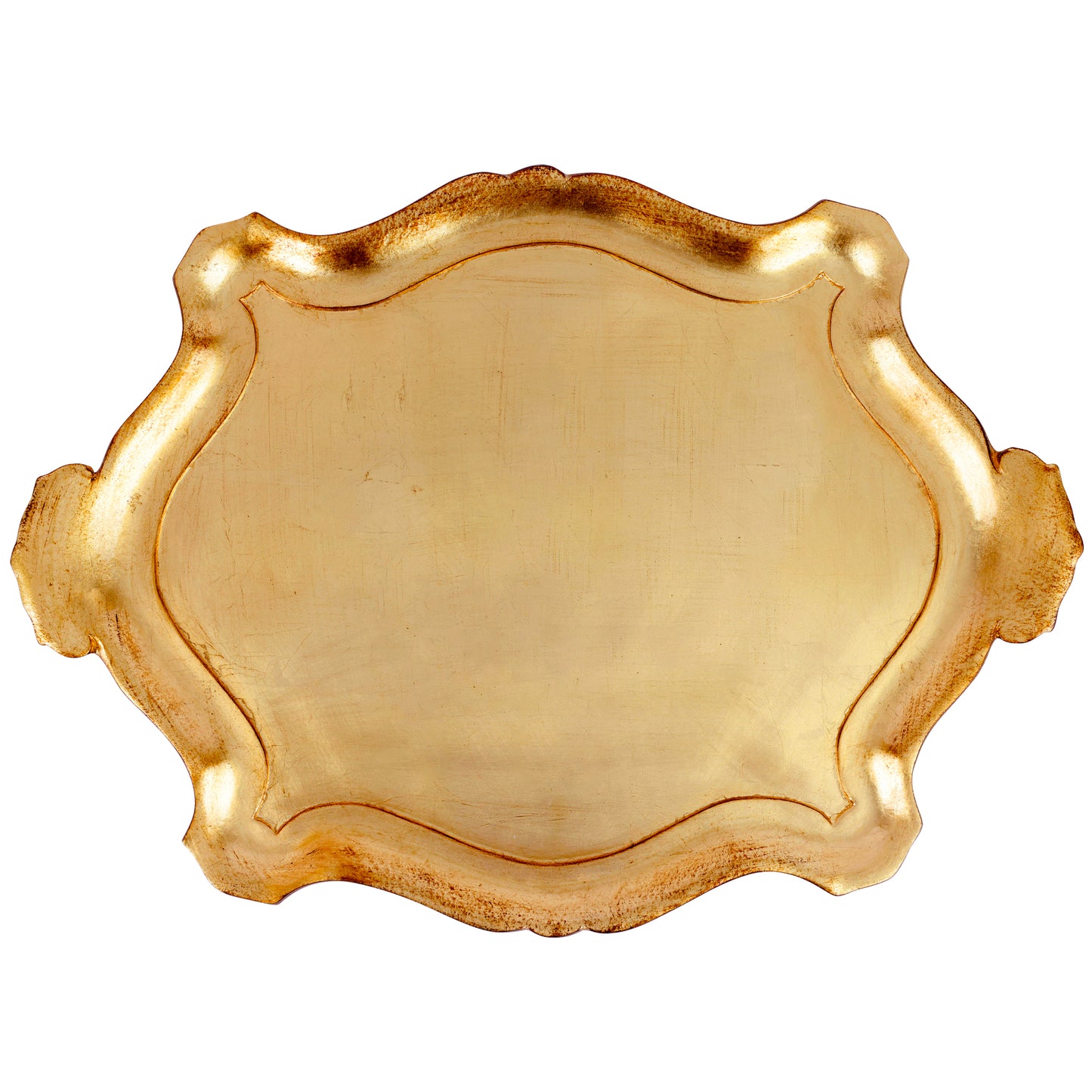 VIETRI Florentine Wooden Accessories Gold Extra-Large Oblong Tray