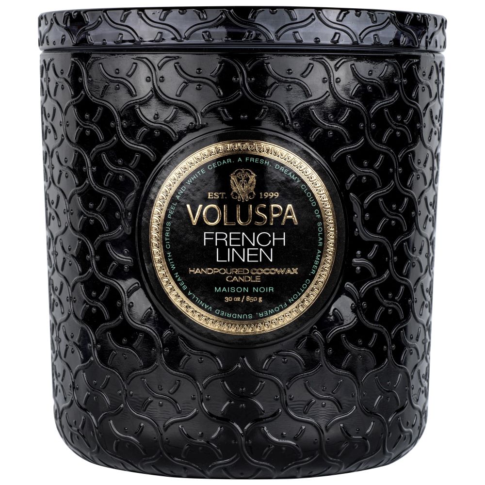 Voluspa French Linen Boxed Luxe Candle