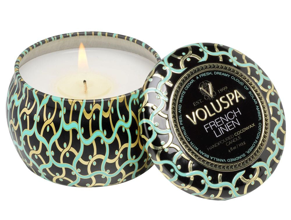 Voluspa French Linen Mini Tin Candle