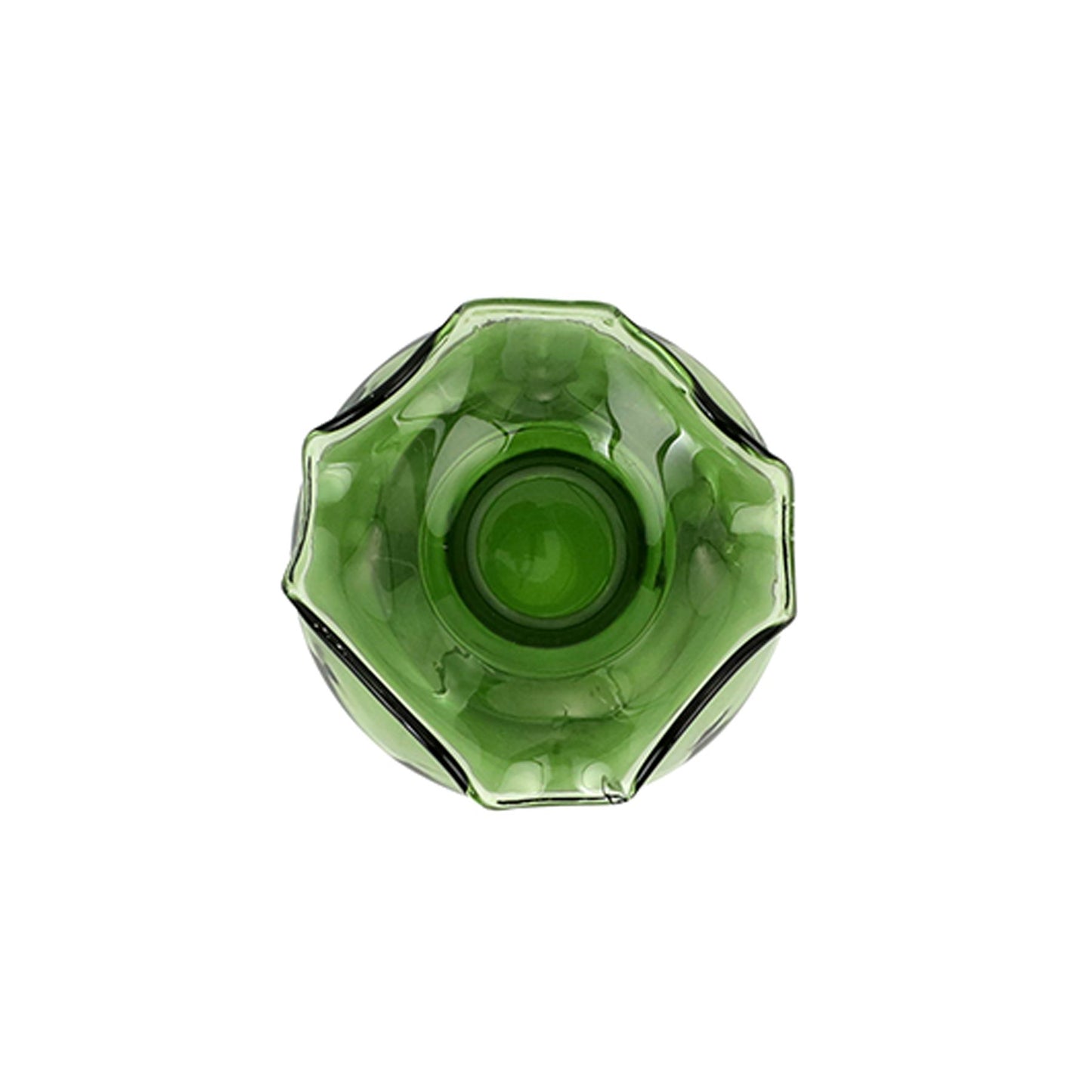 VIETRI Hibiscus Glass Dark Green Bud Vase