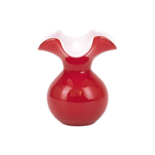 VIETRI Hibiscus Glass Red Bud Vase