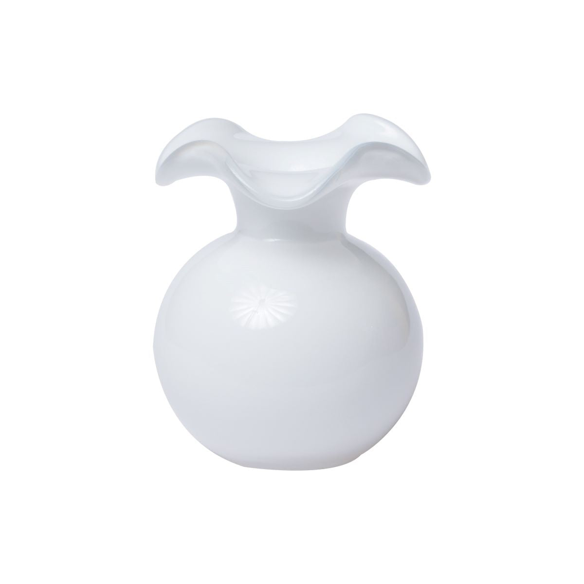 VIETRI Hibiscus Glass White Bud Vase