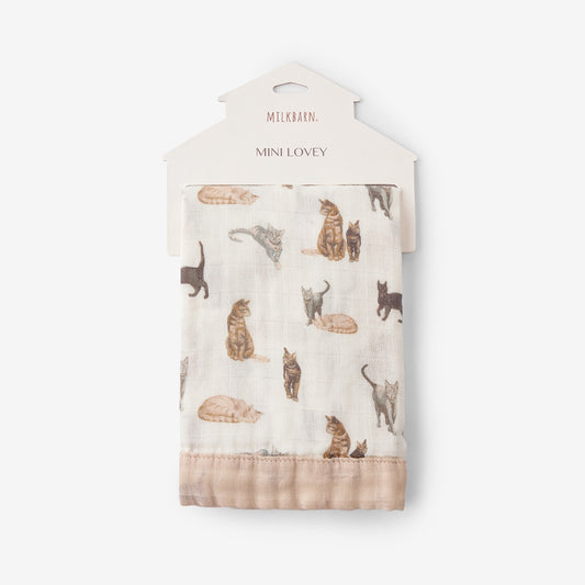 Milkbarn Cat Bamboo Mini Lovey Blanket