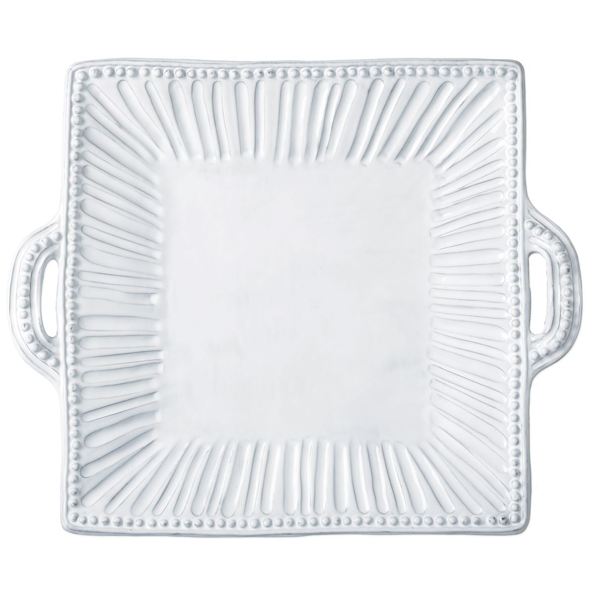 VIETRI Incanto Stripe Handled Square Platter